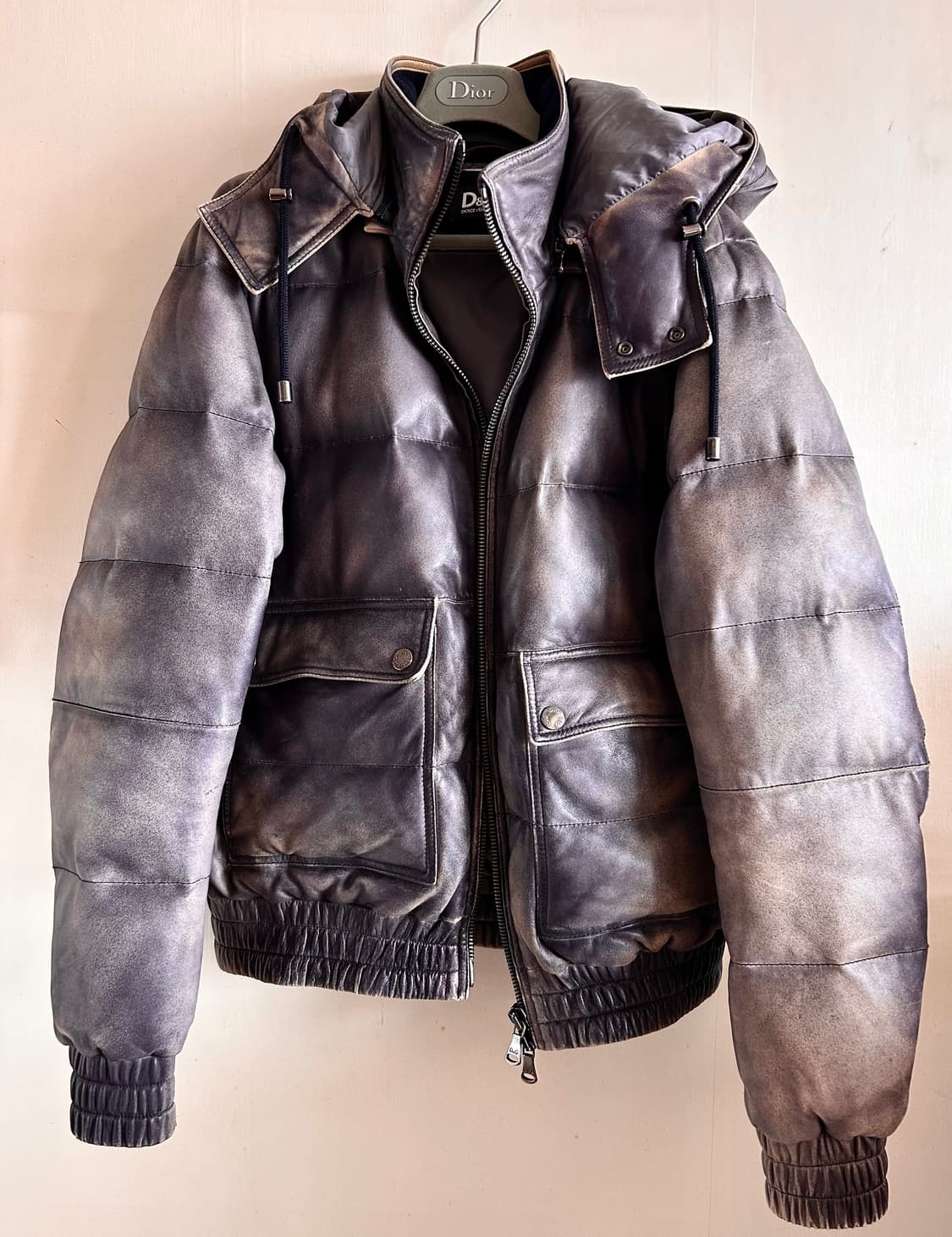 돌체앤가바나 워싱 가죽 패딩 상품이미지1