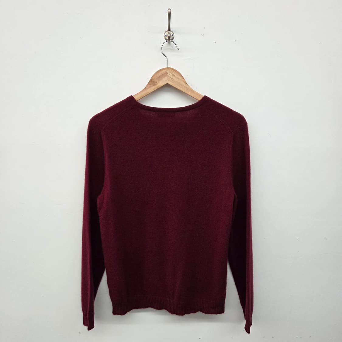 캐시미어100% 와인색 니트 여m 상품이미지4
