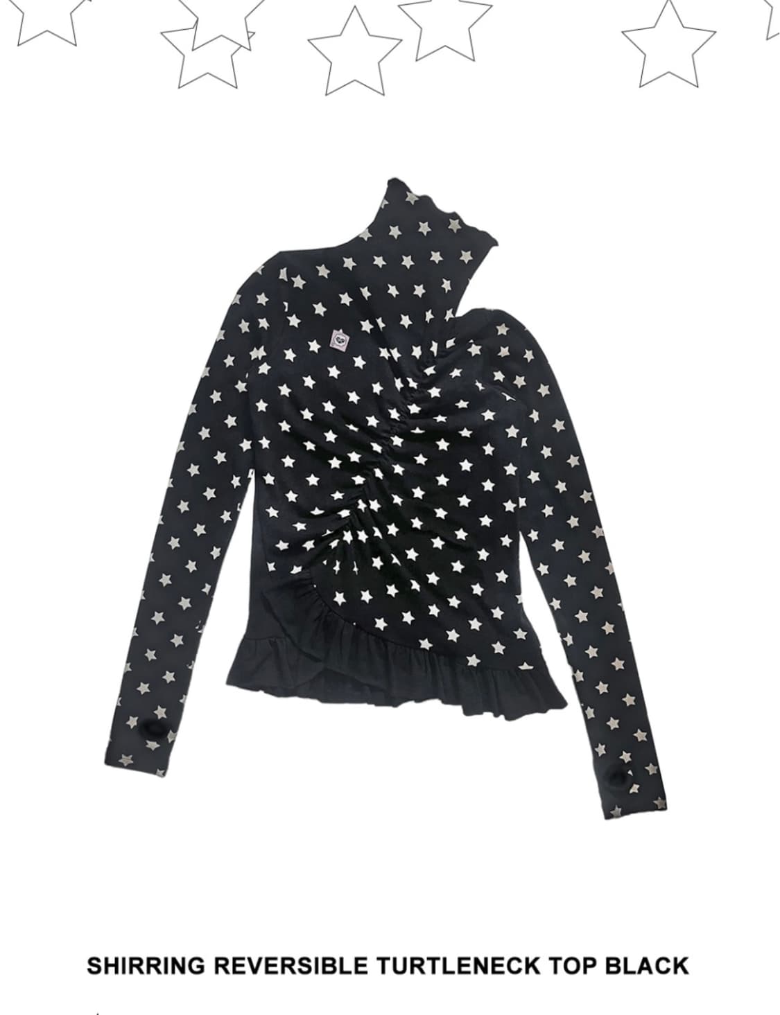 노피셜노피스 셔링 리버시블 터틀넥 탑 블랙 상품이미지1