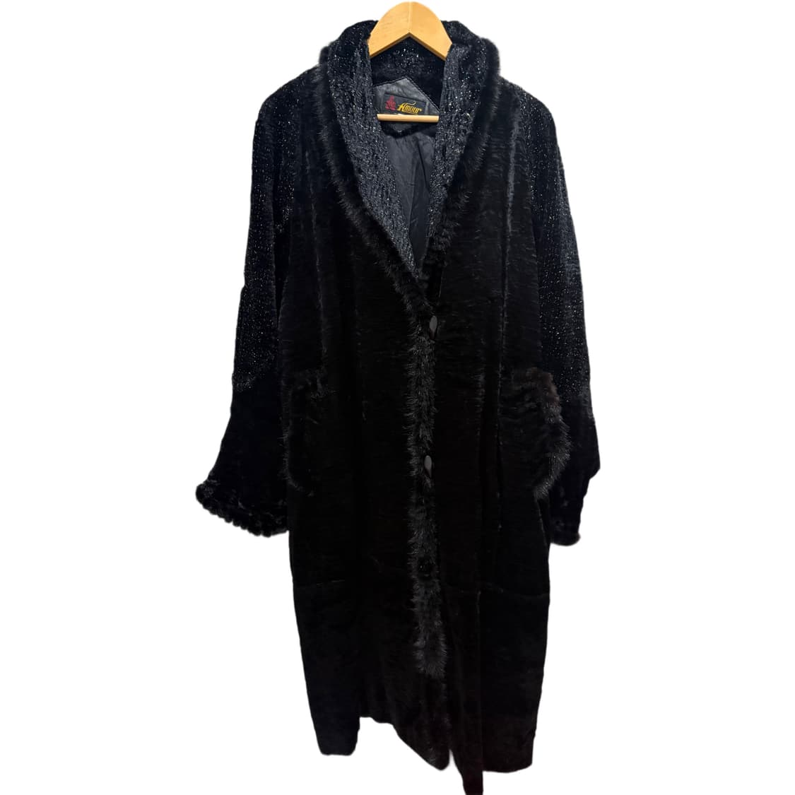 빈티지 글리터 블랙 롱코트 상품이미지8