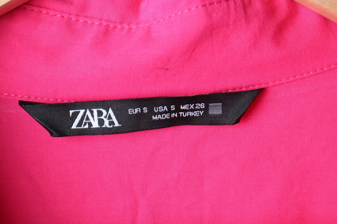 W(S-XL) 자라 셔츠 남방 오버핏 브이넥 핑크 무지-H32352 상품이미지5