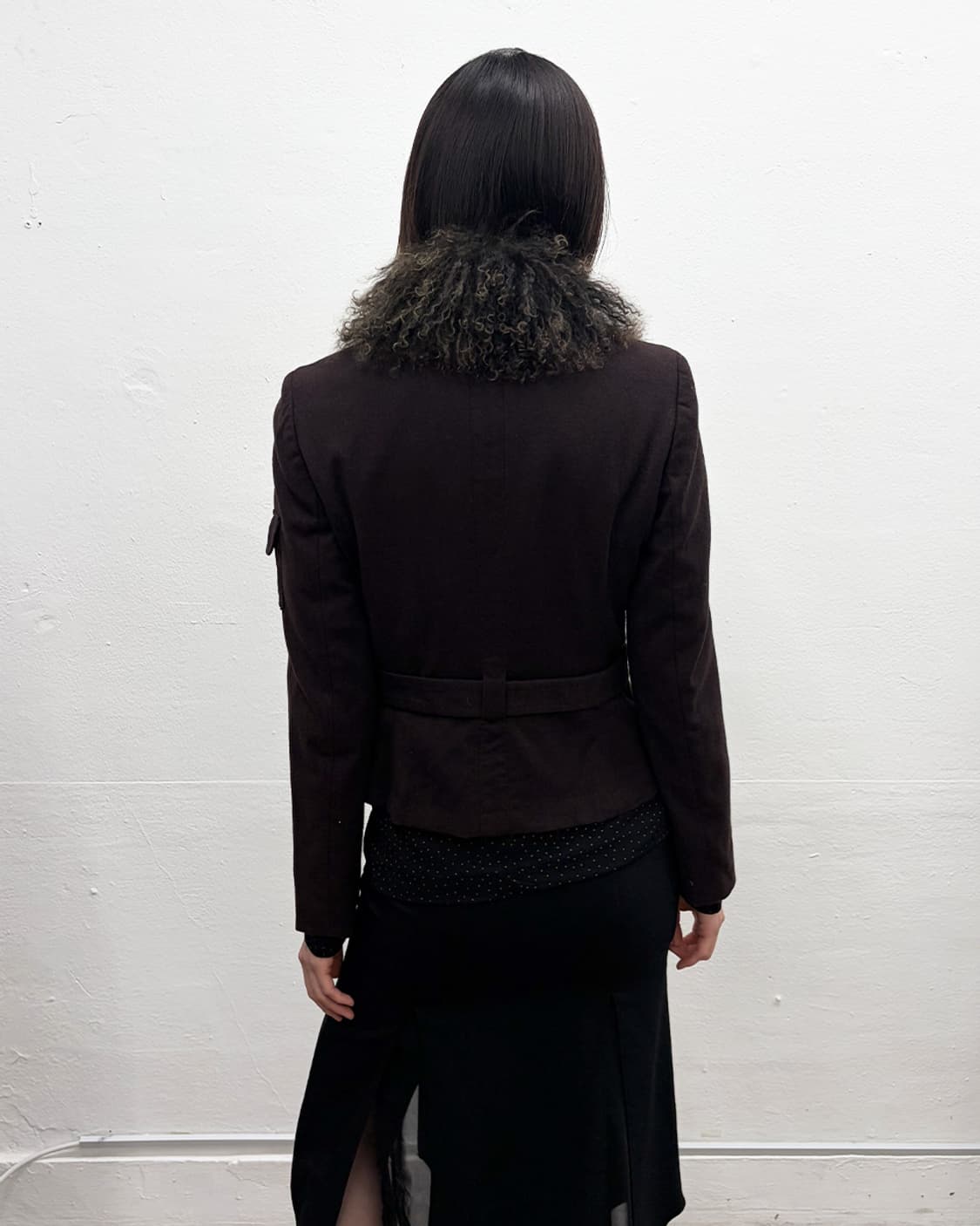 빈티지 퍼 트리밍 로브 자켓 상품이미지2