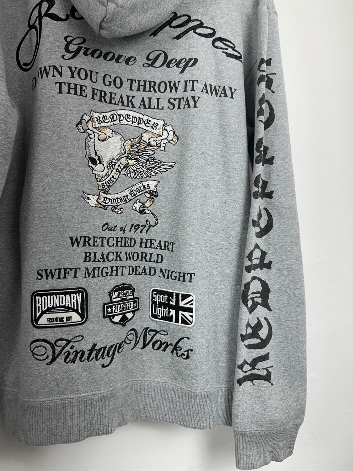 RED PEPPER Skull Embroidery Zip Hoodie 상품이미지2