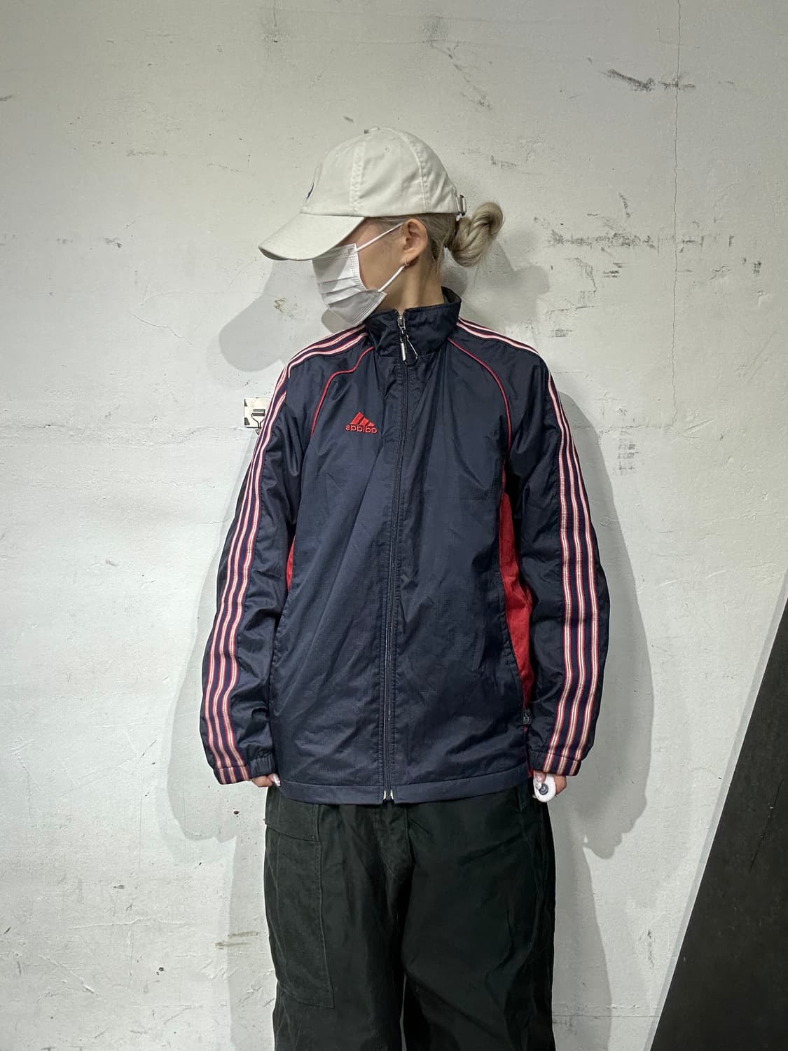 아디다스 네이비 올드스쿨 레드 삼선 오버핏 트랙 자켓 S 상품이미지2