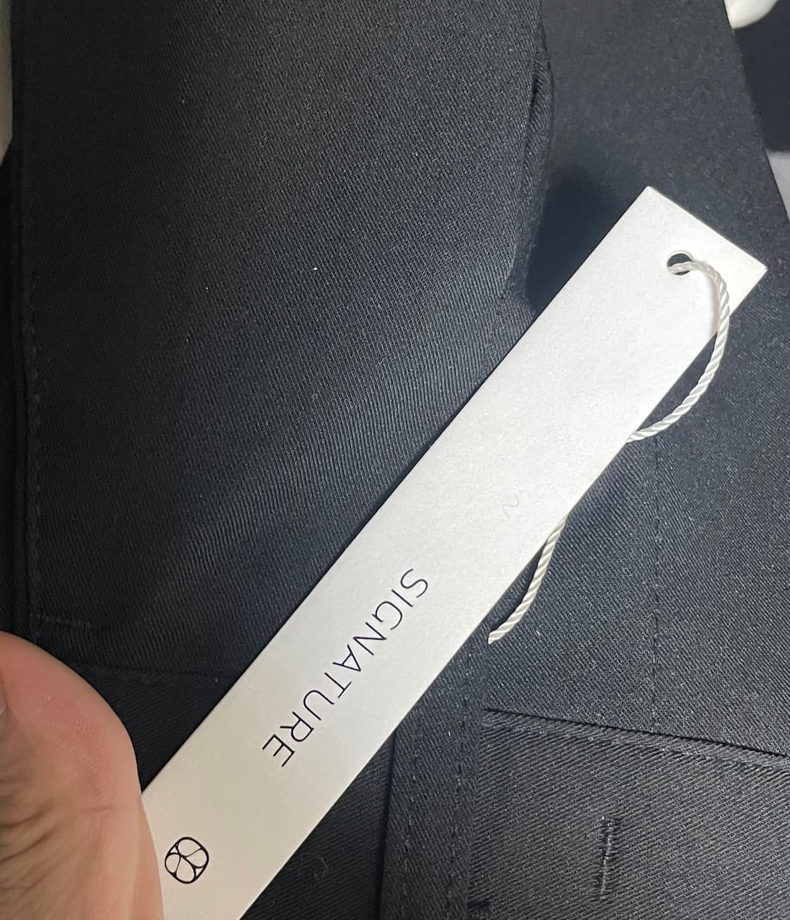 시그니처 크로스턱 와이드 슬랙스 블랙 s 상품이미지2