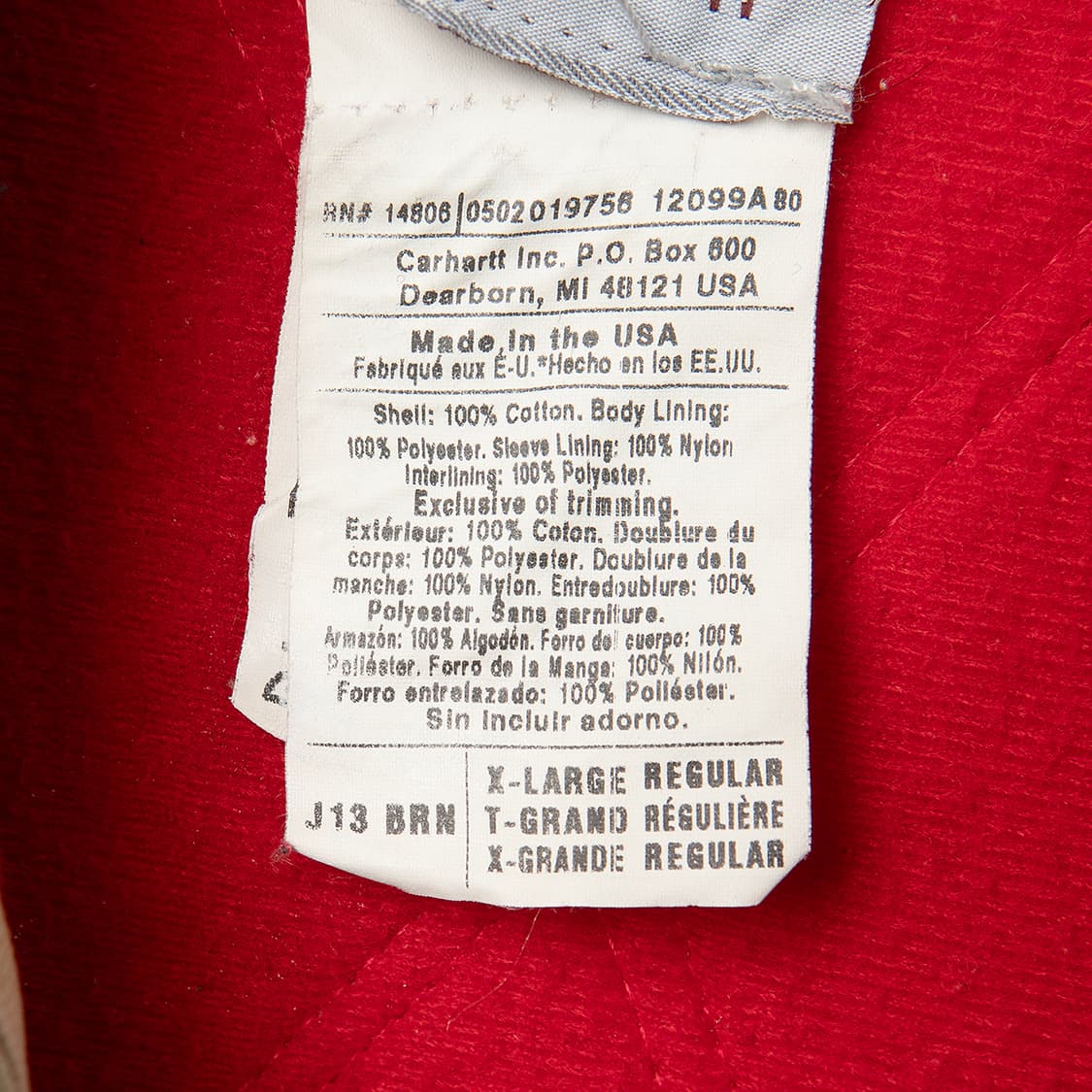 [XL] 00s 칼하트 USA 메이드 J13 산타페 자켓 브라운  상품이미지8