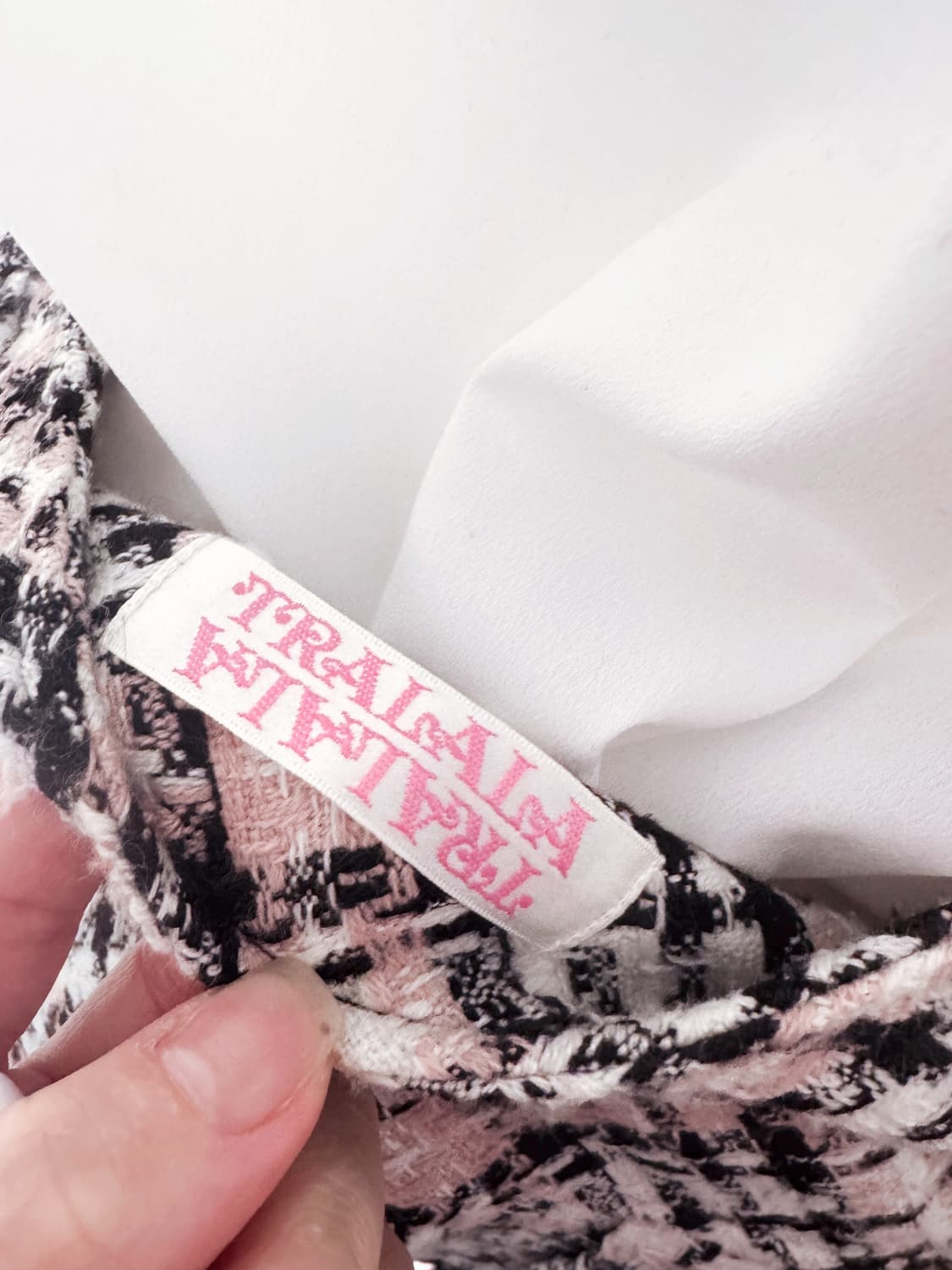 Tralala 핑크체크 트위드 캉캉스커트 양산형 지뢰계 일브  상품이미지3