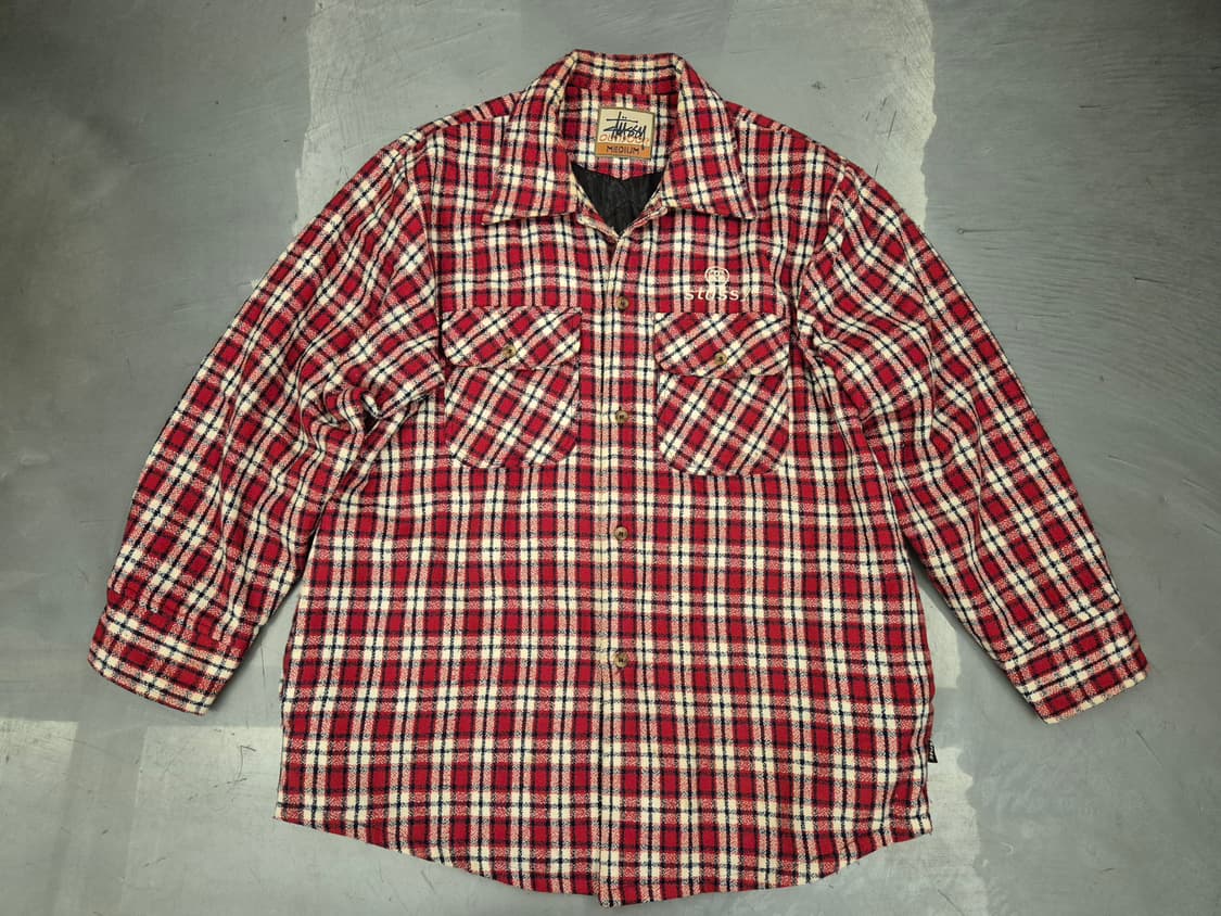 90s 스투이 아웃도어 플란넬 퀼팅 자켓 상품이미지1