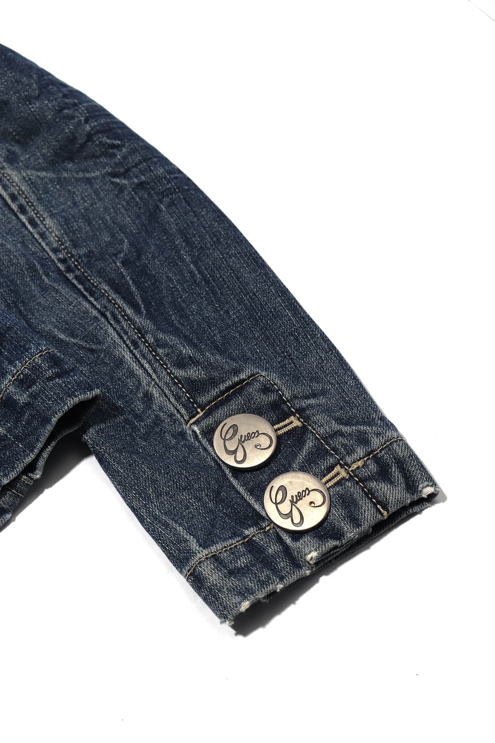 GUESS Y2K 실버 버튼 데님 블레이저 women 90 상품이미지7