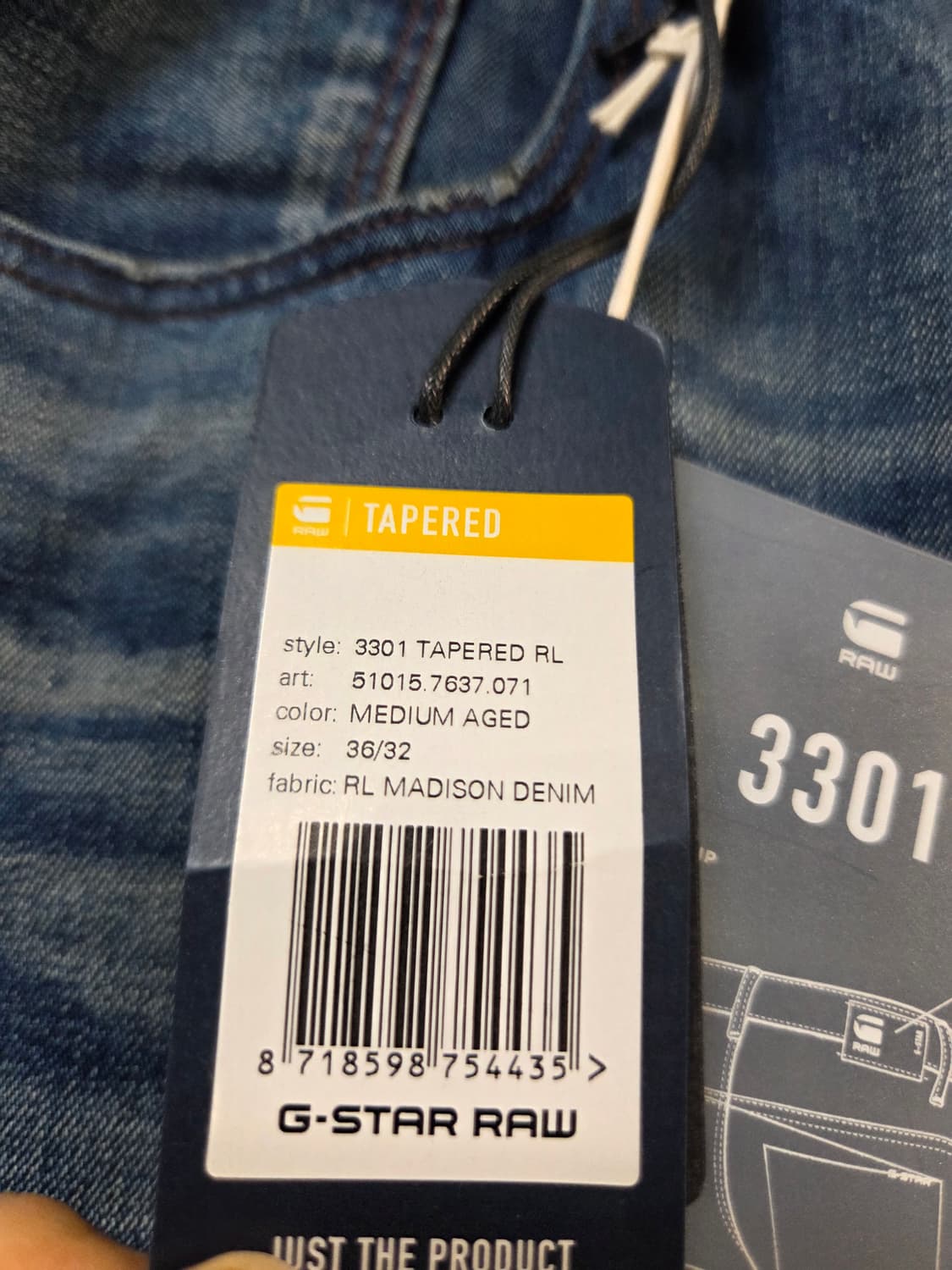 G-STAR 3301 TAPERED RL 데님 팬츠(36) 상품이미지8