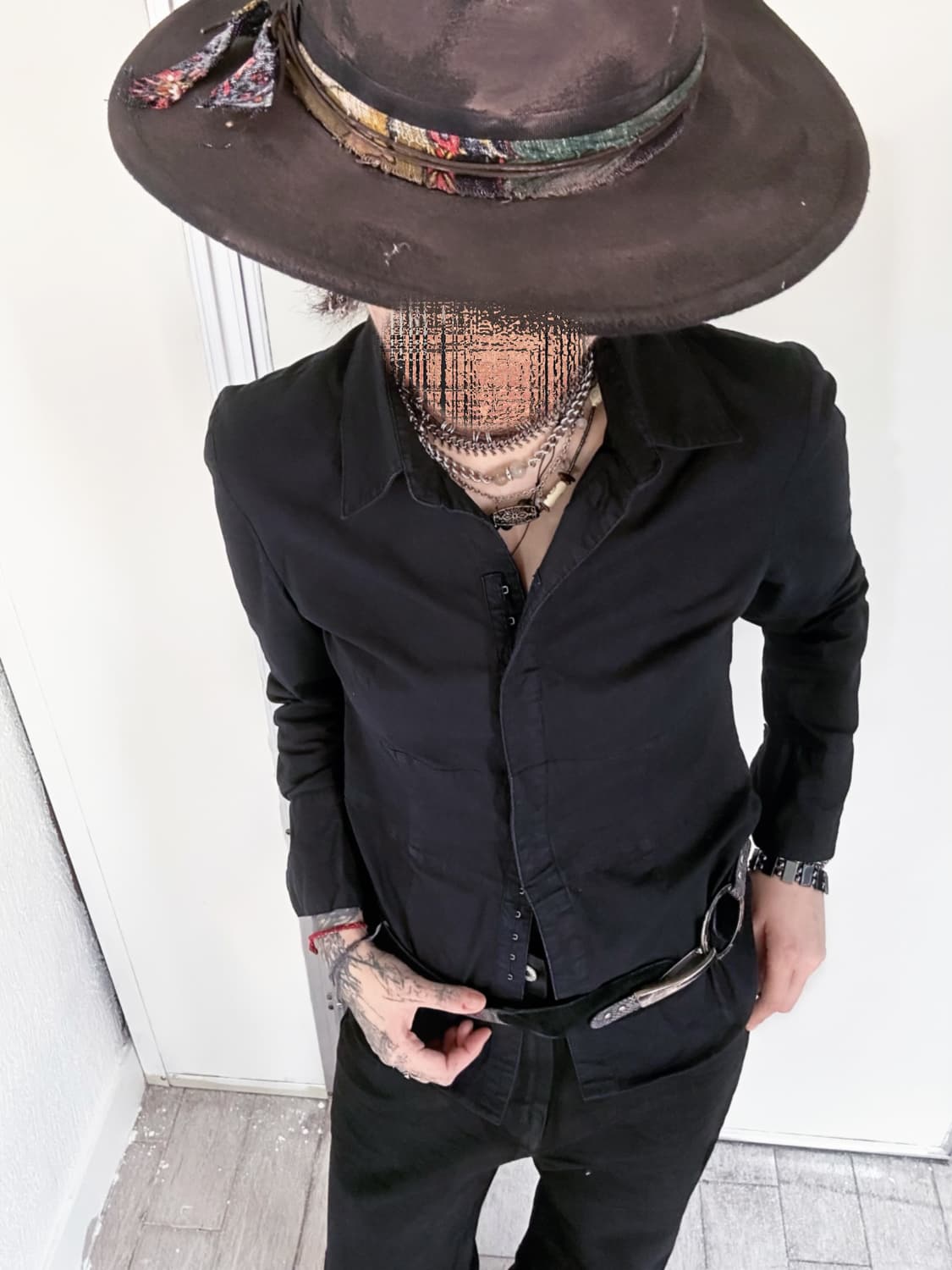 corset slim fit black shirt 상품이미지1