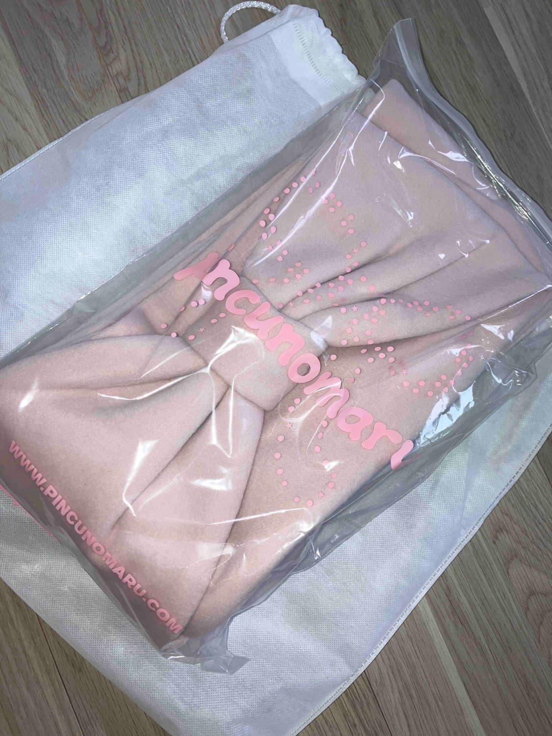 핀쿠노마루 리본 머플러 핑크 상품이미지1