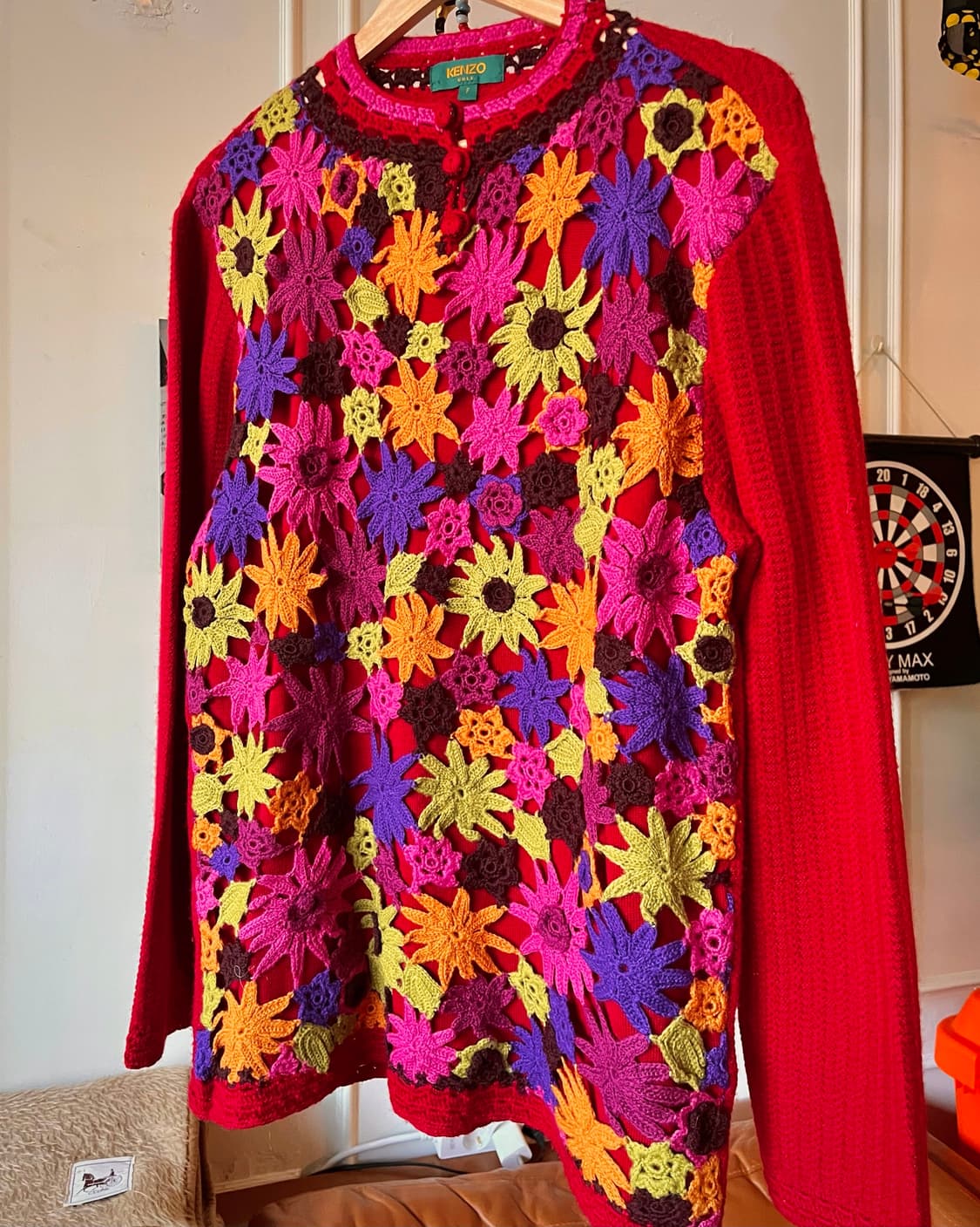1990s Old KENZO 3D Floral Trim Wool Knit 상품이미지5