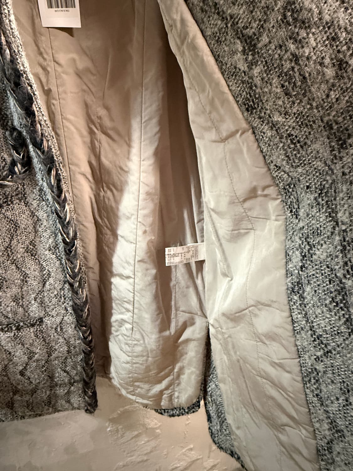 시스템 트위드 노카라 자켓 55-66 상품이미지7