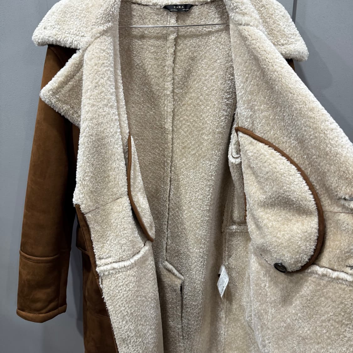 L 자라 ZARA 시어링 무스탕 더블 코트 자켓 상품이미지4