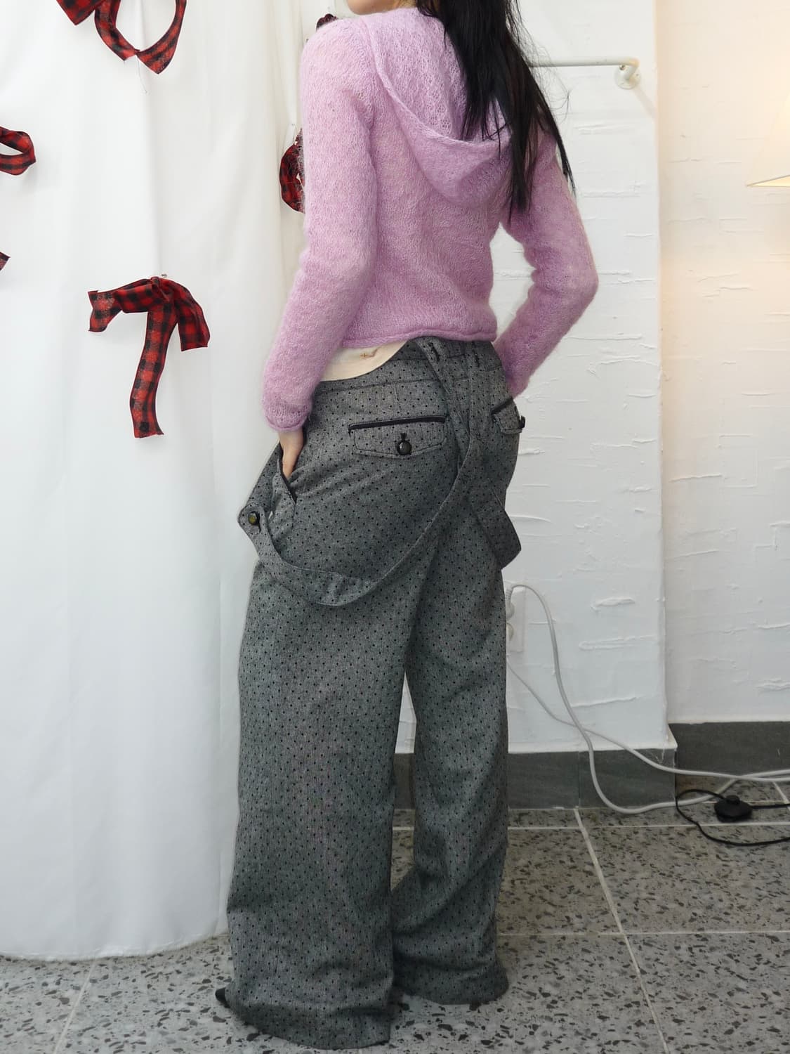 Pink hoodie zip-up cardigan 상품이미지3