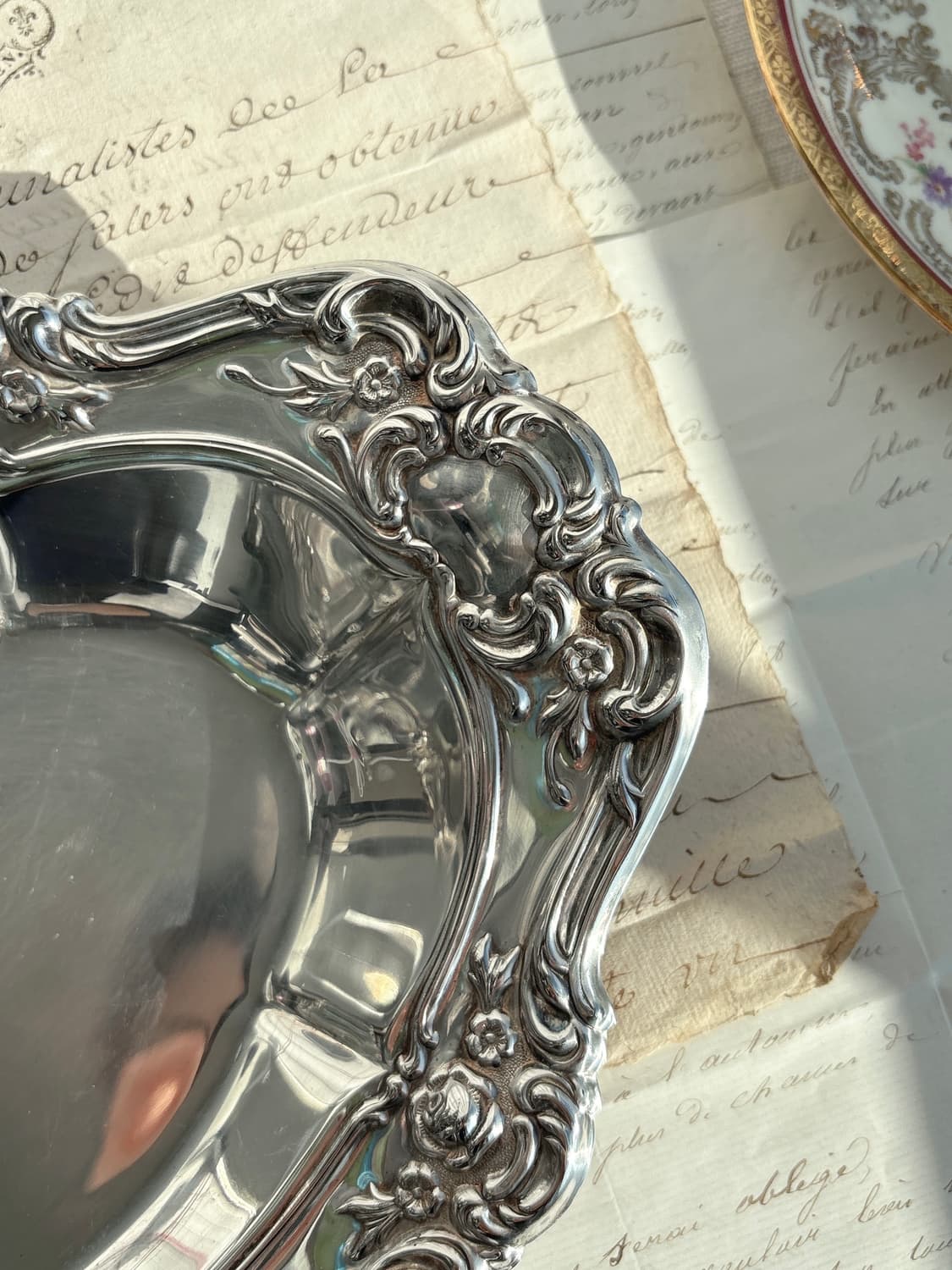 Towle Old Master 패턴 실버플레이트 오벌 트레이 상품이미지5