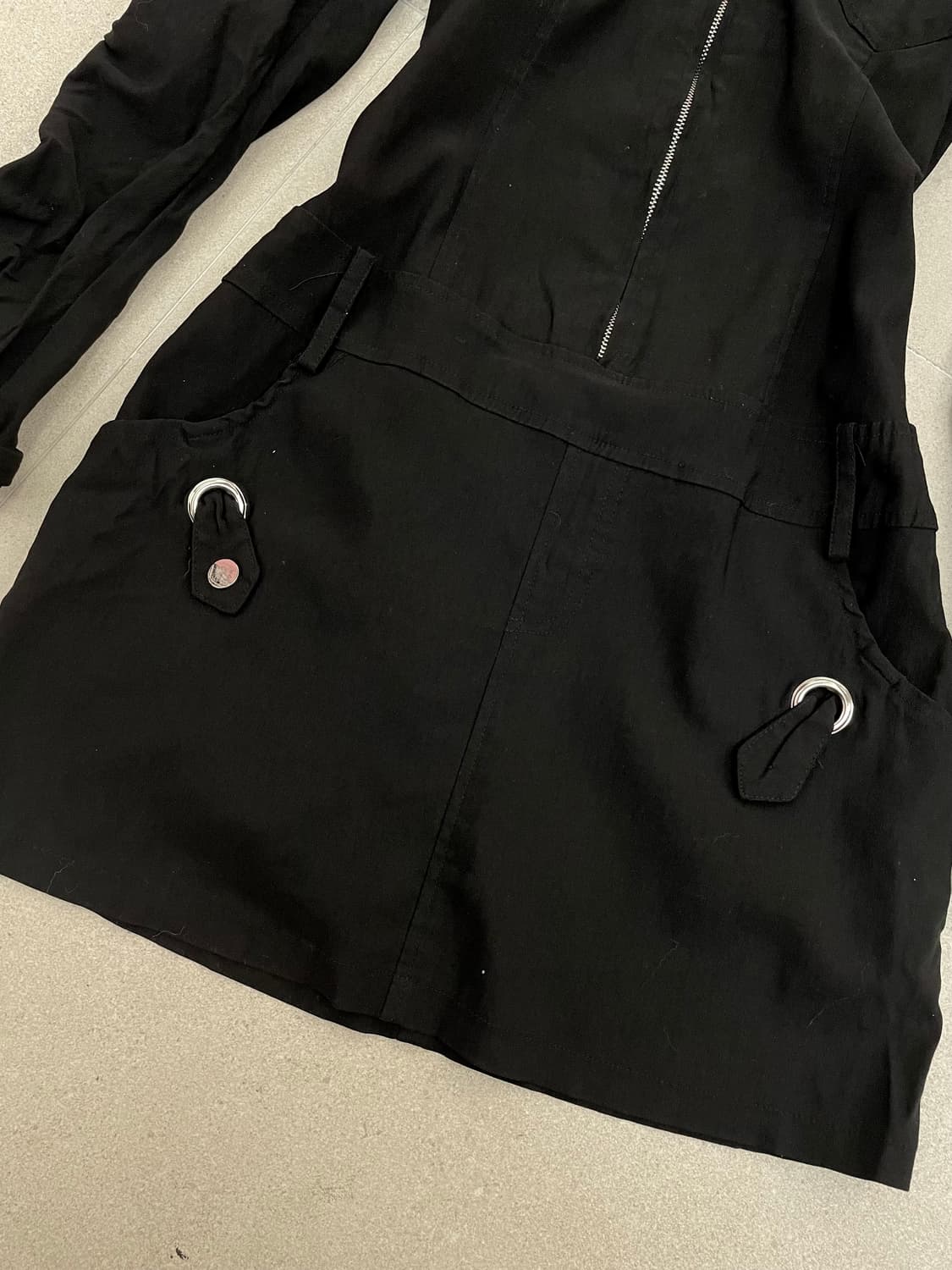 블랙 y2k 셔링 집업 원피스 상품이미지4