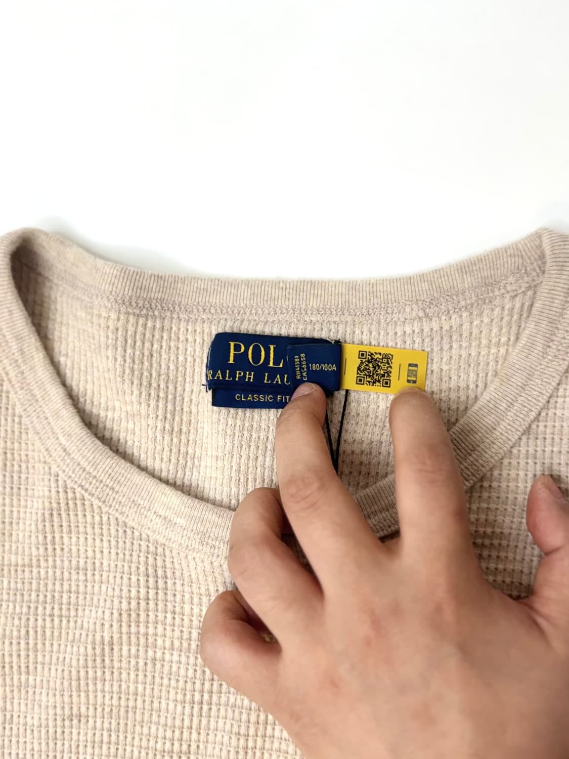 Polo 폴로 랄프로렌 신형 베이지색상 와플 반소매티셔츠 상품이미지6