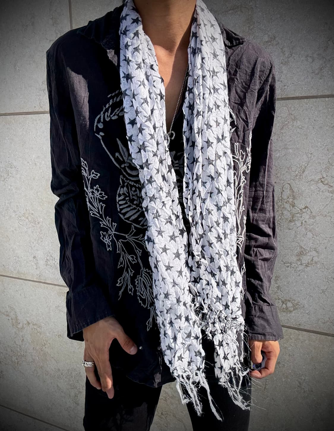 “Vintage”Star Print Scarf 상품이미지2