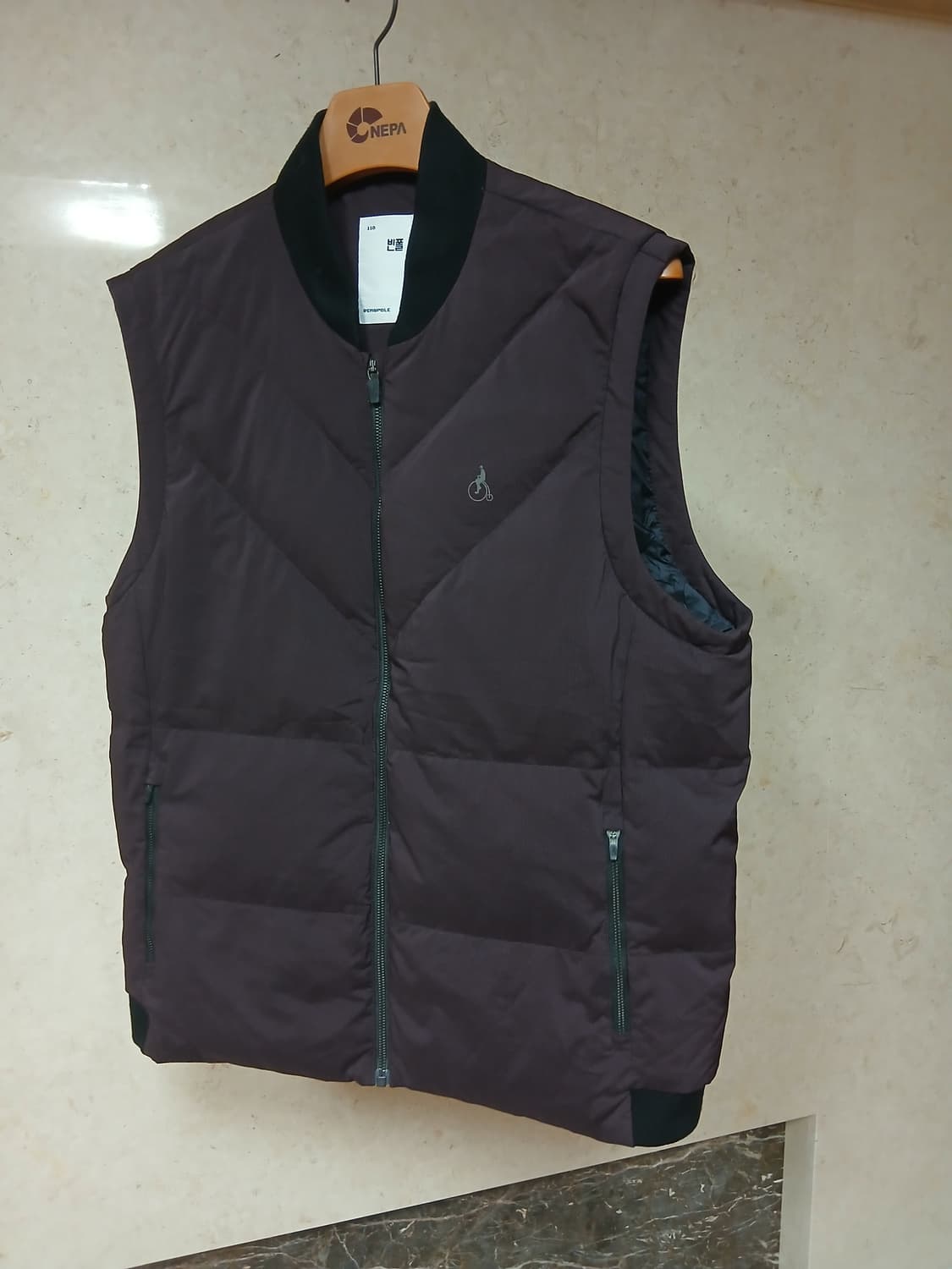 빈폴 덕다운 패딩조끼 110사이즈 버건디 상품이미지2