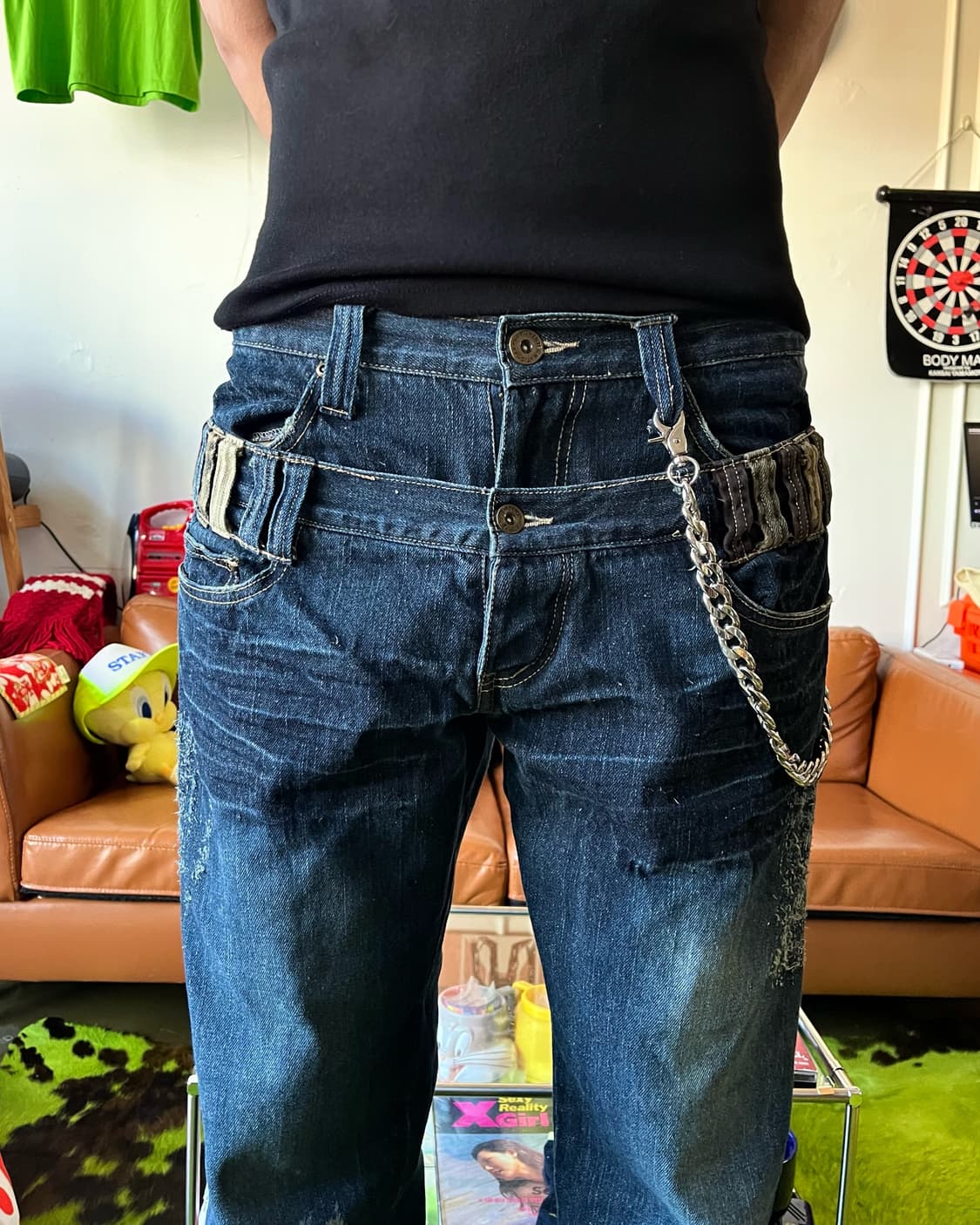 90s GUMU International 2-Waist Denim 상품이미지2