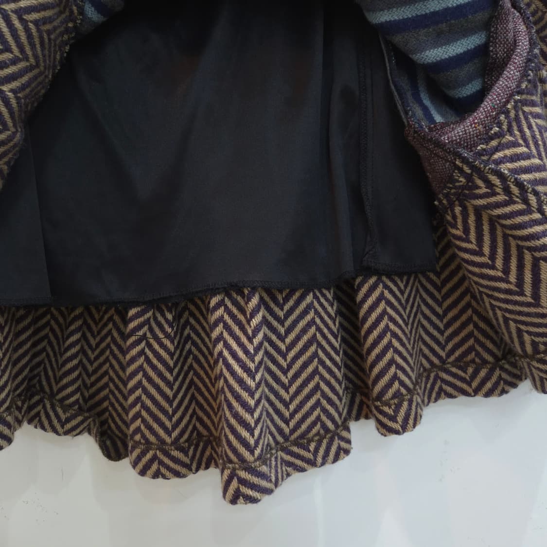 울혼방 3단 배색 플레어 스커트 상품이미지10