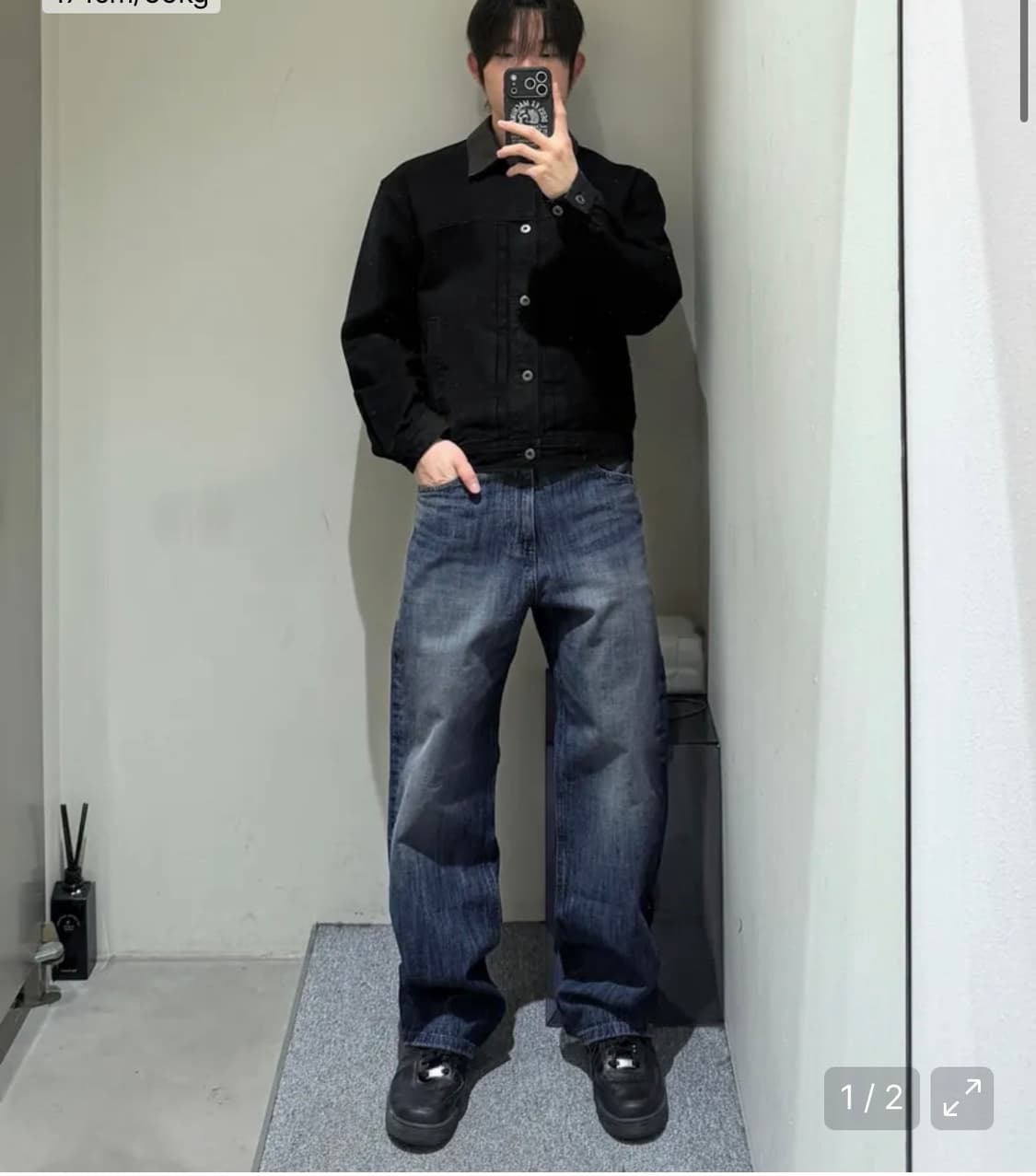 인사일런스 허니콤 데님 팬츠 MID BLUE L사이즈 상품이미지2