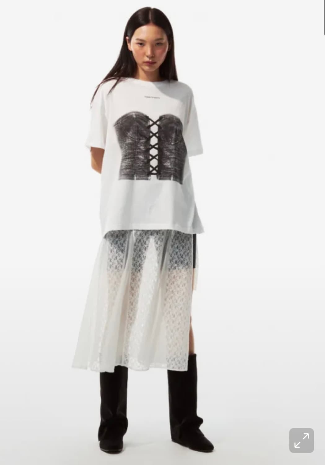 쓰리투에이티 레이스 레이어드 스커트 상품이미지1