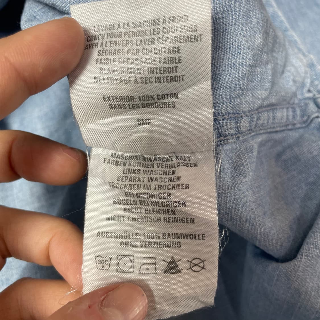 컬럼비아 원포켓 로고 연청 데님 셔츠 L 상품이미지7