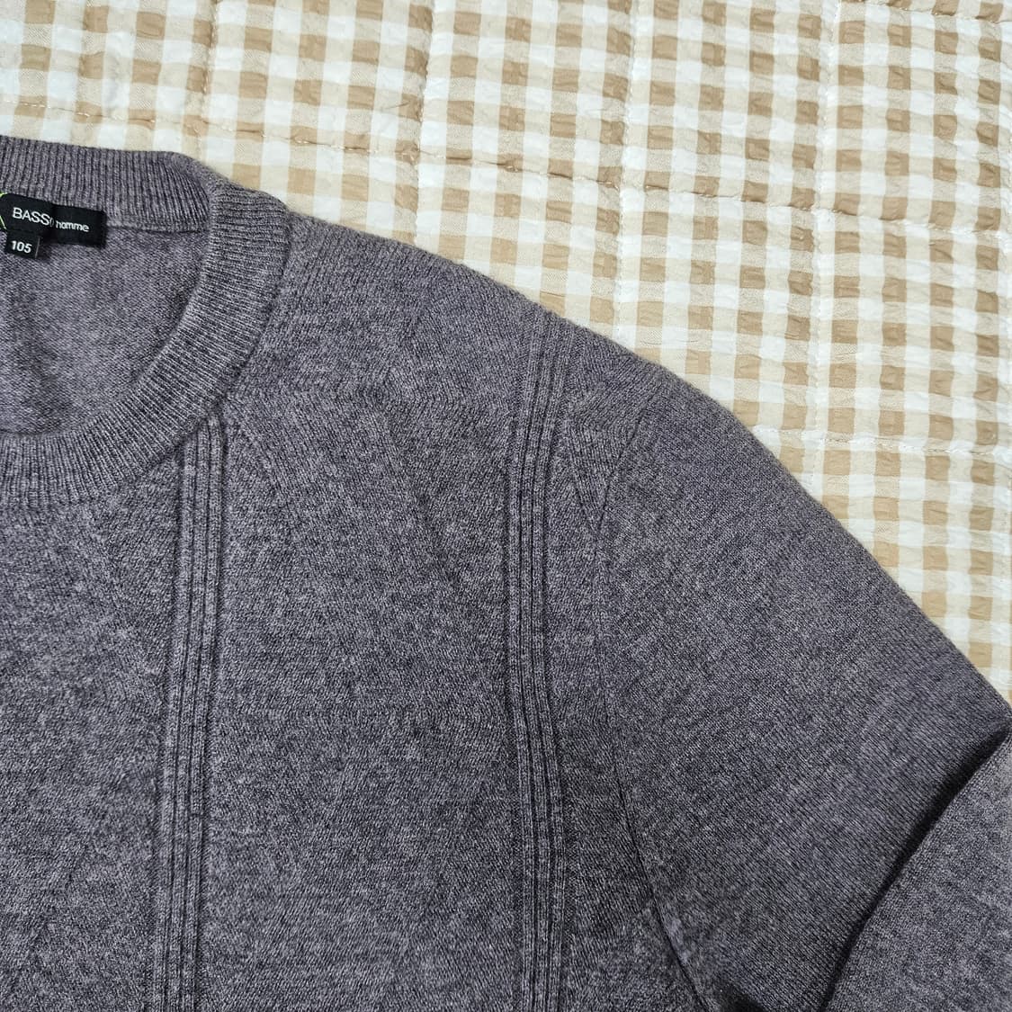 바쏘옴므 울100 긴소매 니트 남자100 상품이미지3
