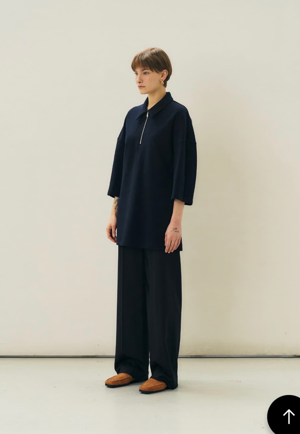 새상품) 메종마레 버클 저지 탑 네이비 상품이미지7