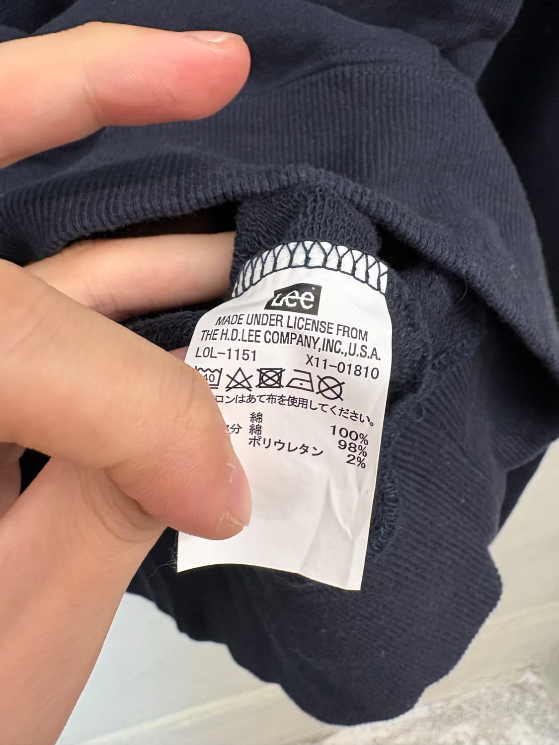 Lee 리 빅로고 후드티 네이비 상품이미지6