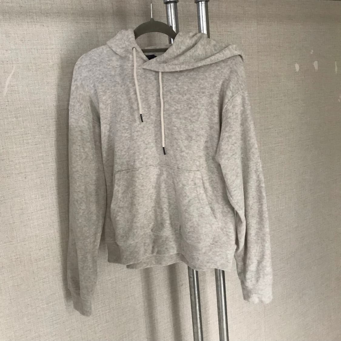 백멜란지 테리 크롭 후드티 상품이미지6