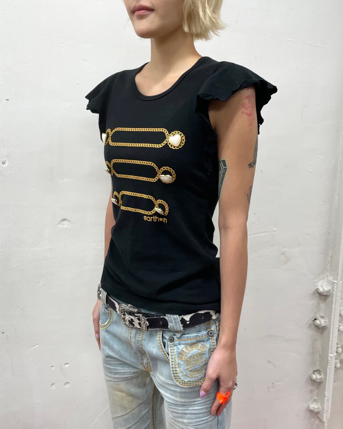 Napoleon Shirring Black T-shirt  상품이미지5