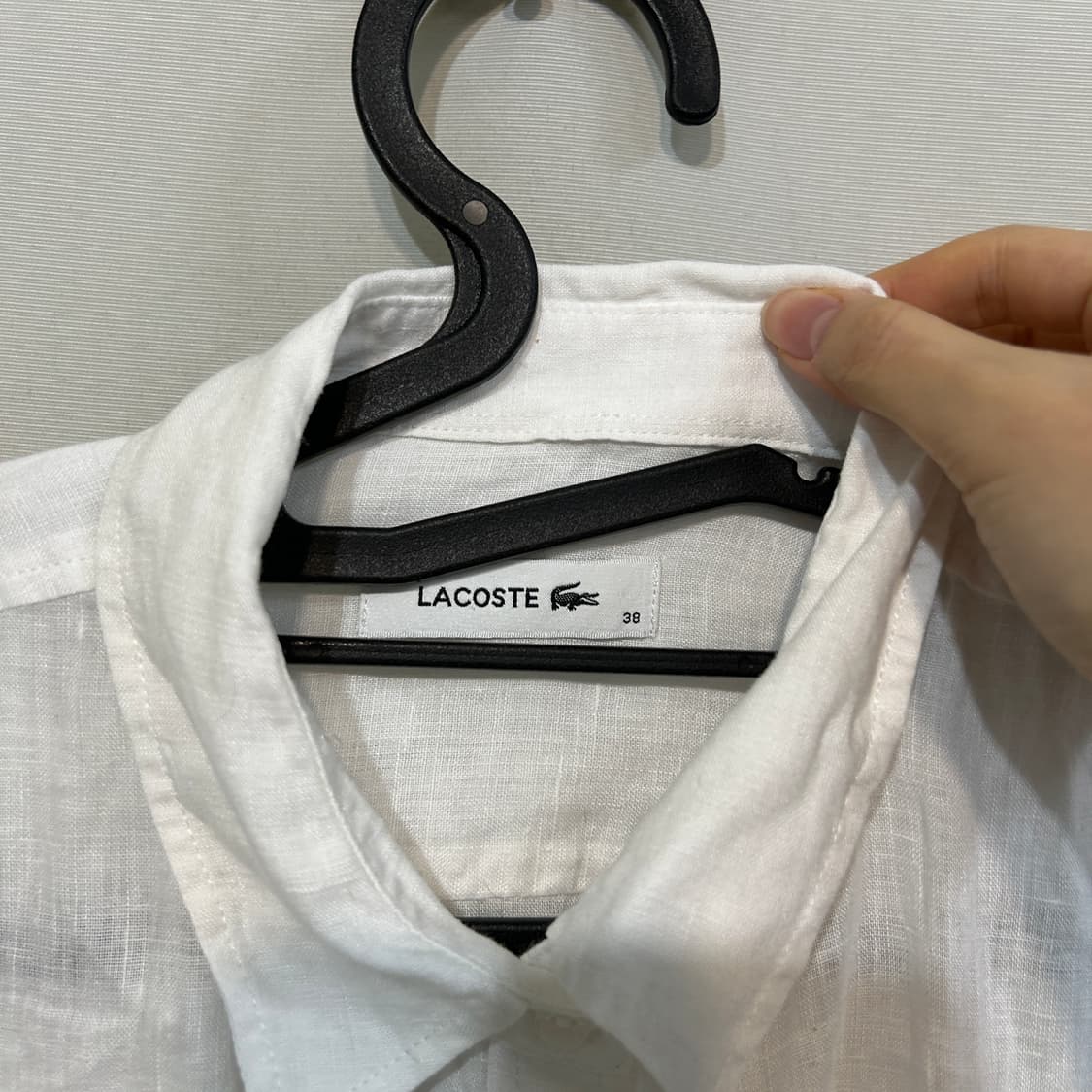 라코스테 여성 화이트 린넨 셔츠 남방 100 상품이미지2
