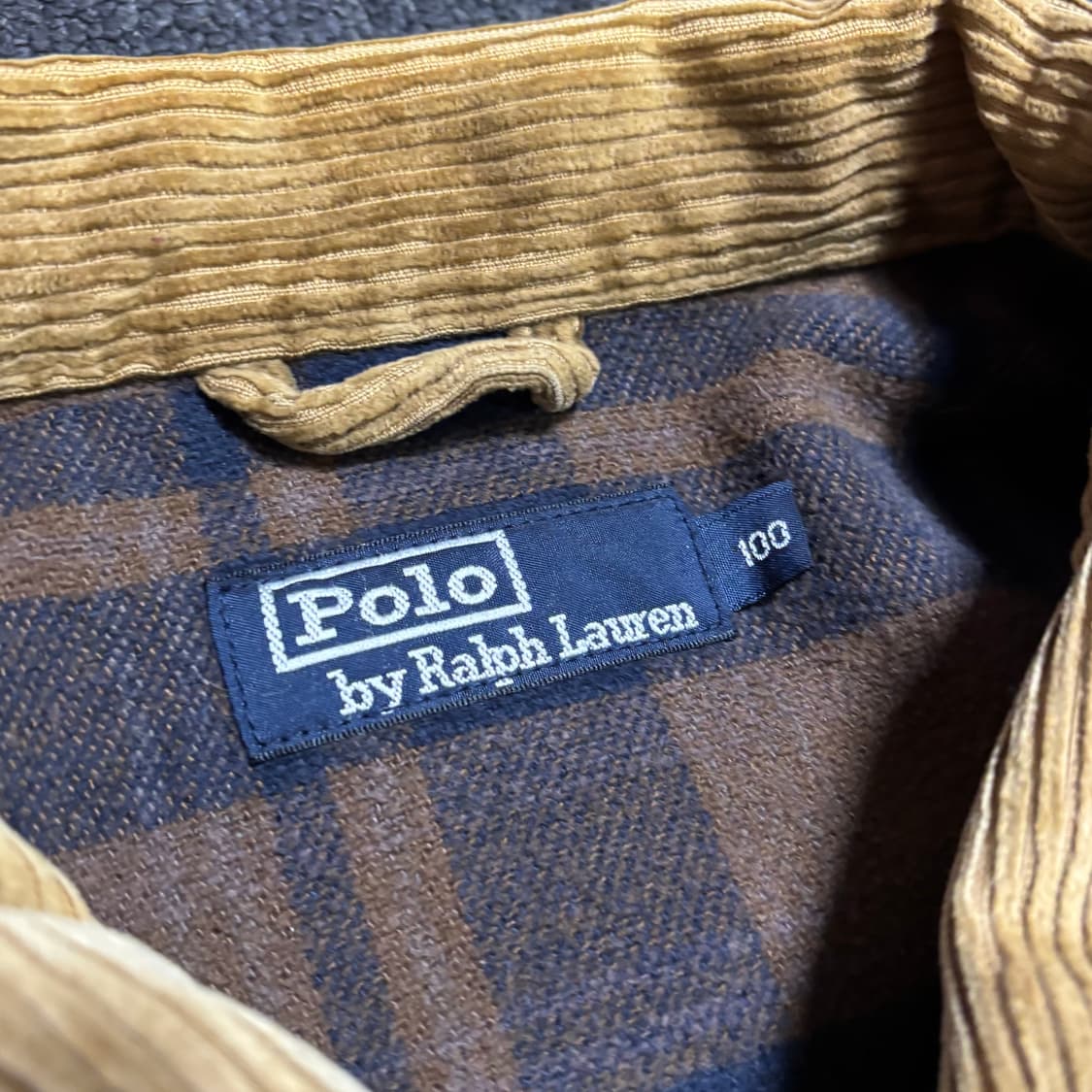 90s 두산 폴로 베이지 코듀로이 골덴 블루종 자켓 L 상품이미지5