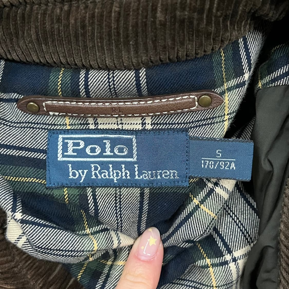 [정품/S] 폴로 랄프로렌 퀼팅 자켓 코듀로이 카키 b15 상품이미지5