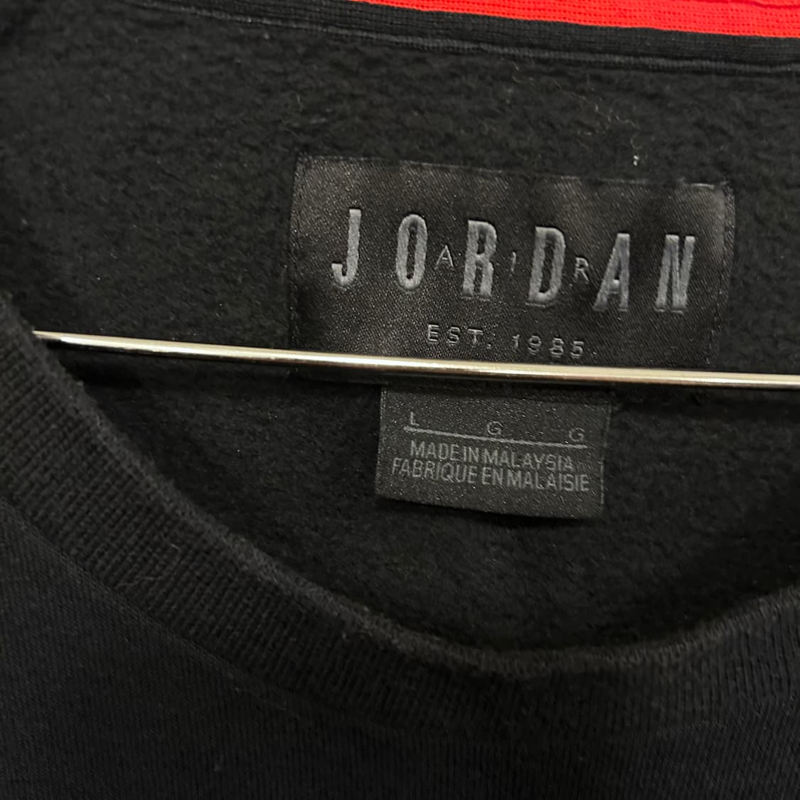 조던 에어 스몰로고 약기모 래글런 코튼 맨투맨 상품이미지3