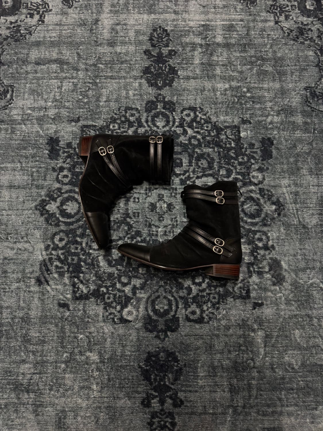 Unknown swede draping western boots 상품이미지3