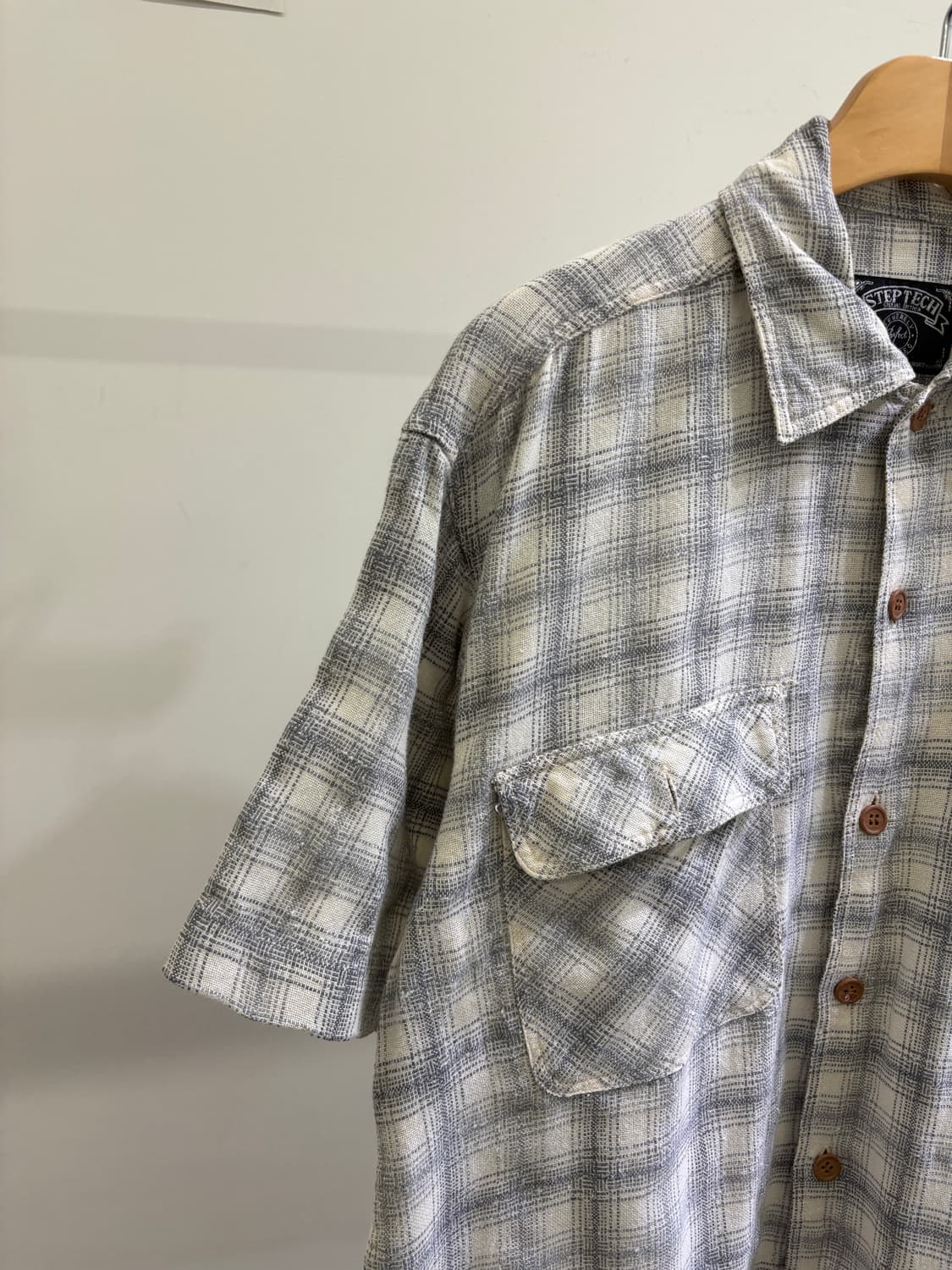 STEPTECH 체크 반팔 셔츠 상품이미지3