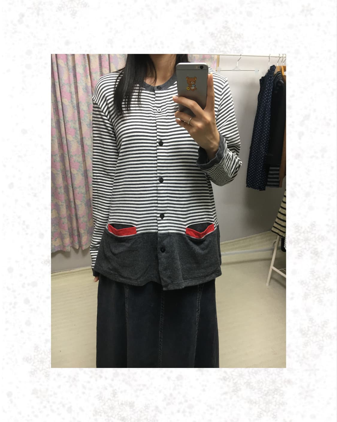 그레이 스트라이프 포켓 티셔츠 상품이미지1