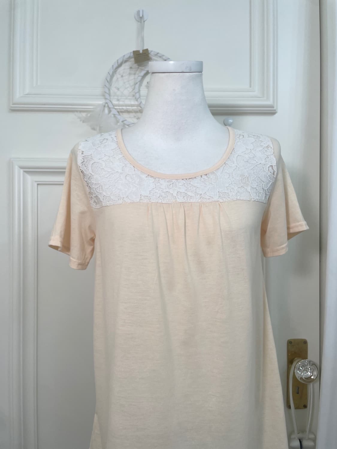 butter yellow lace shirring half top 상품이미지5
