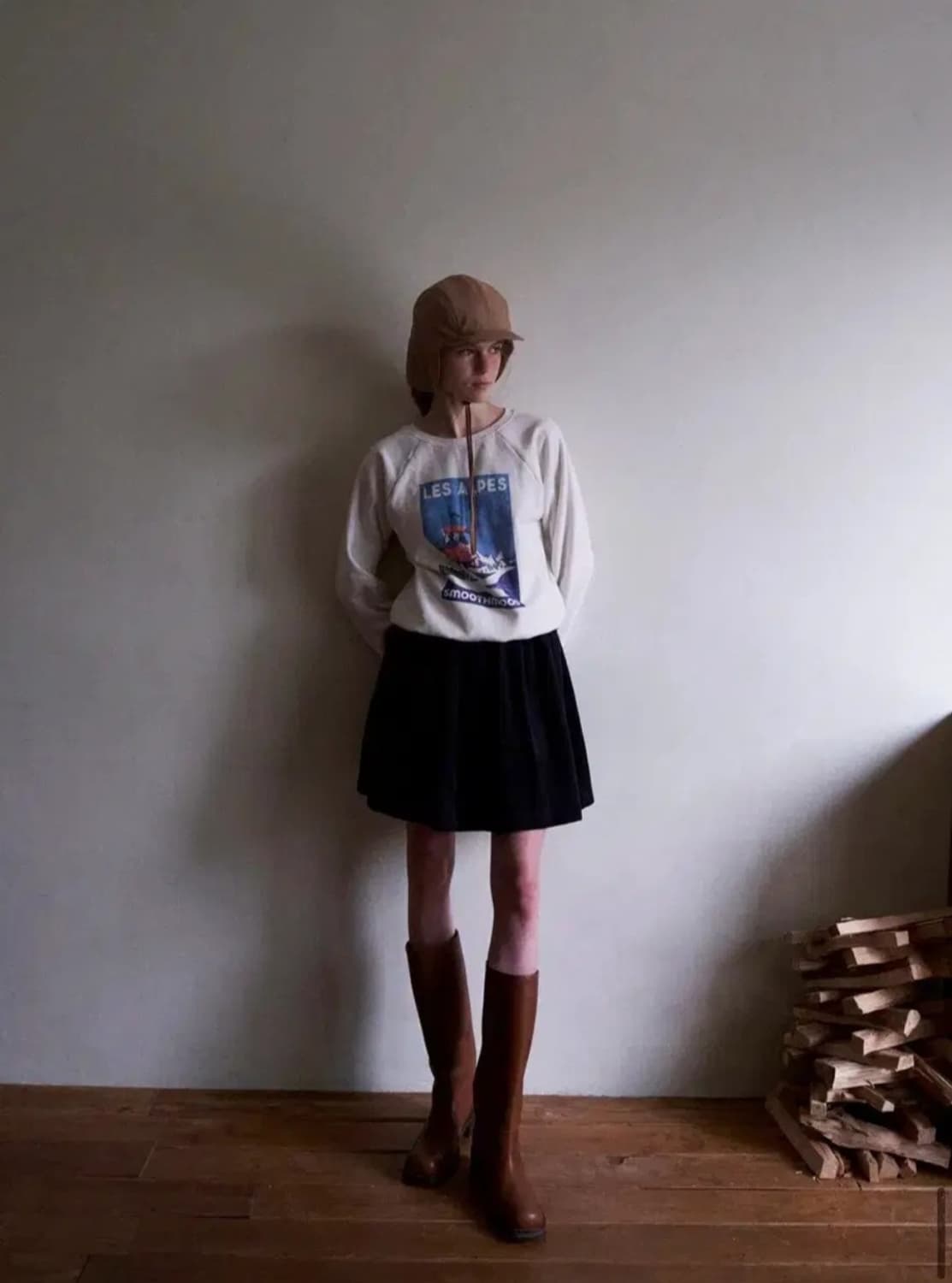 SMOOTHMOOD 스무스무드 코듀로이 스커트 네이비 상품이미지1