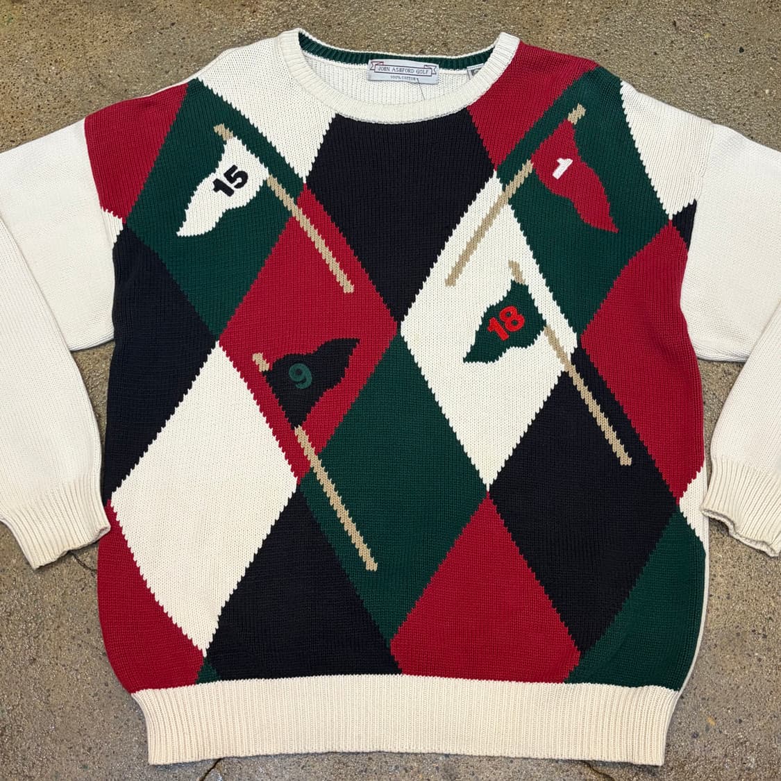 새상품급 90s USA 빈티지 존에쉬포드 골프 헤비코튼 니트 상품이미지3