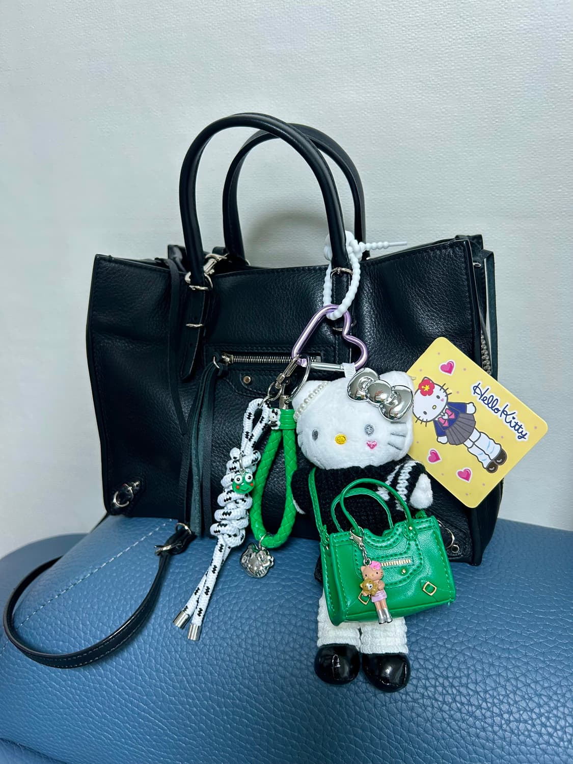 롱다리키티 커스텀키링 💚(레이스스커트+블랙니트) 상품이미지5