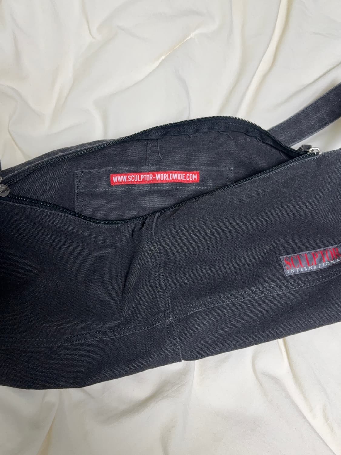 스컬프터 빈티지 캔버스 더플백 블랙 상품이미지3