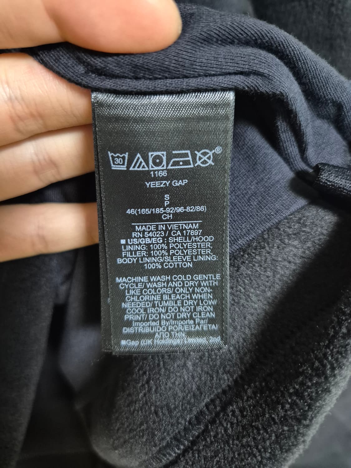 이지갭 엔지니어드 바이 발렌시아가 폴라플리스 후디 블랙 S 상품이미지6