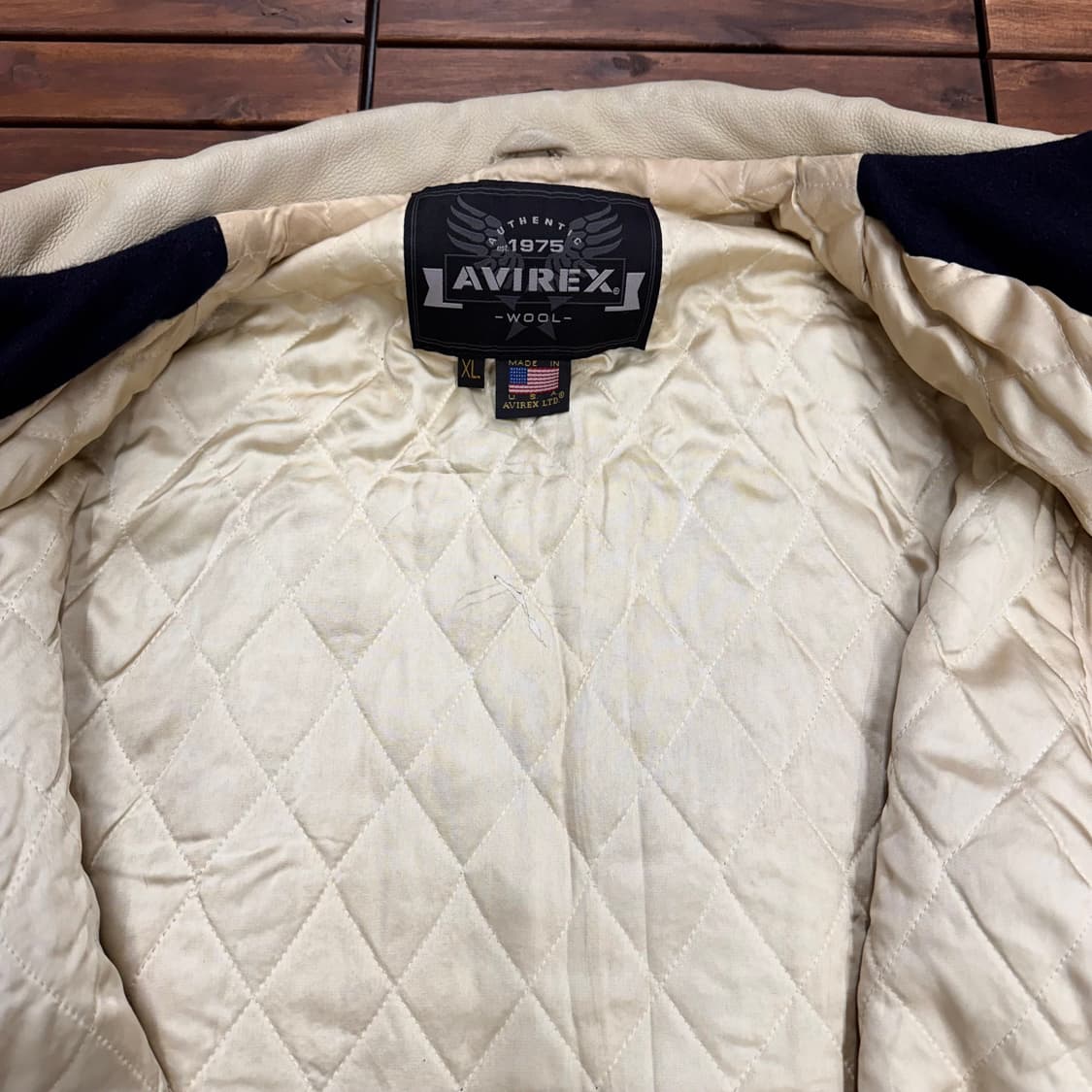 90s 아비렉스 바시티 자켓 made in USA (XL)    상품이미지9