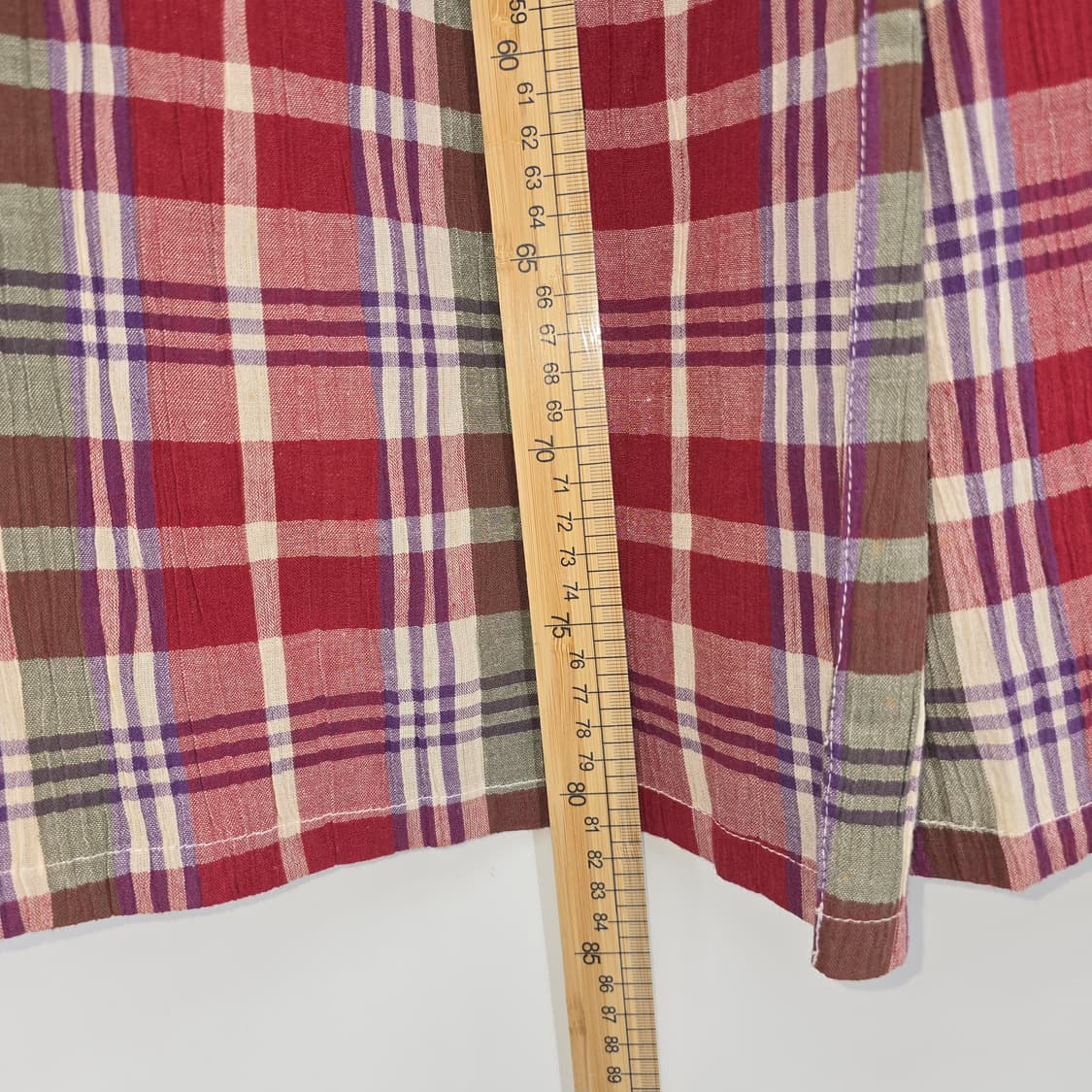 일본 빈티지 체크 랩 스커트 레드 빈티지 스타일 M 상품이미지3